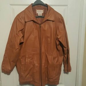 20W Venezia Leather Coat Camel Color #55